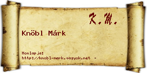 Knöbl Márk névjegykártya